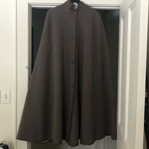 Wool ankle length cape